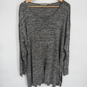 Harmony & Balance Tunic Top Women’s 3X Gray Heather Sweater Knit Oversized